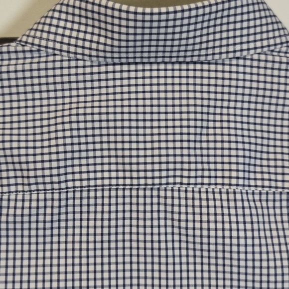 UNTUCKit De Bortoli Navy/White Check Button Down Performance Shirt Large EUC - Picture 6 of 8